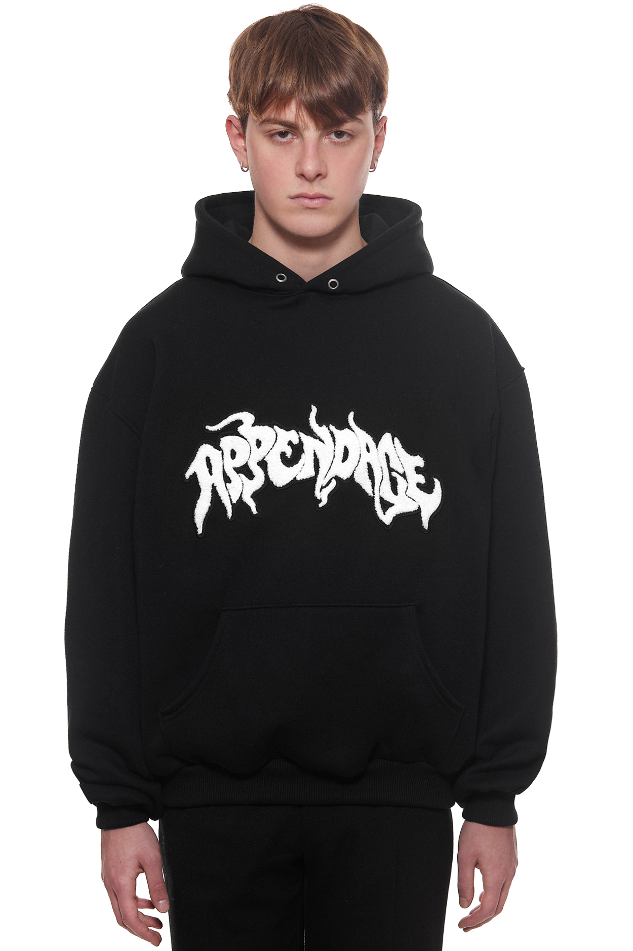 PITCH BLACK STAMP HOODIE – AN – APPENDAGE