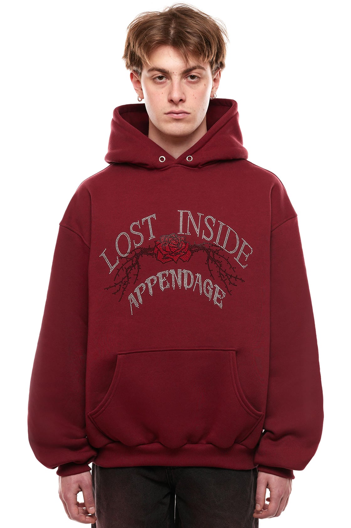 BURGUNDY LOST INSIDE HOODIE – AN – APPENDAGE